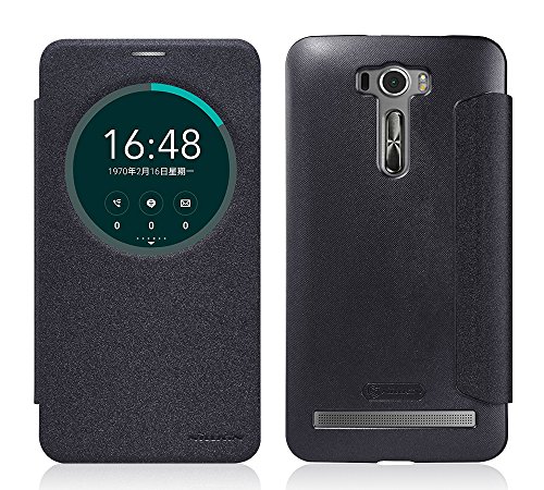 TopAce High quality PU cuero funda flip cover caso para Asus Zenfone 2 Laser ZE601KL 6 0 pulgadas  Negro 