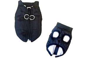 PRETTY PAMPERED PETS UK Waterproof XXS Dog Coat Padded Fleece Zip Up Coat Chihuahua Puppy Tiny Toy Clothes Teacup Miniature Tiny Breeds (Black, SUPER Tiny XXS: Length 20cm x Chest 30cm)