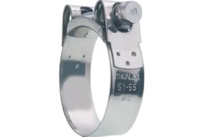MIKALOR W2 Stainless Steel Hose Clamps/Supra/Exhaust/T Bolt/Marine Clip (1, 47-51mm)
