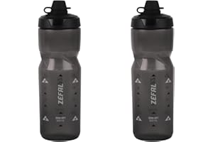 ZEFAL Pack Sense Soft 80 No Mud - Dos Bidones de Ciclismo y MTB Con Protección De La Tetina - Botella Bicicleta y Deporte Sin BPA - Negro Ahumado, 2 x 800ml