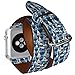 Produktbild Armband für große Apple Watch, 42 mm & 44 mm, doppeltes Tourenrollen-Lederarmband mit Edelstahl-Adaptern (hergestellt eckig)