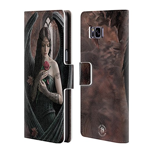 Head Case Designs Officiel Anne Stokes Rose Anges Coque en Cuir à Portefeuille Compatible avec Samsung Galaxy S8