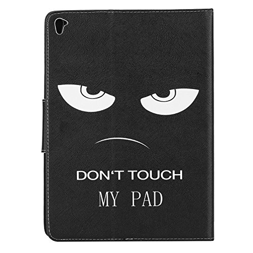 Für ipad Pro 9.7 Zoll Hülle Leder Don’t Touch Muster,SKYXD [Auto Schlaf/Wach Funktion] Smart Case Folio Klappbar Schutzhülle [Standfunktion/Brieftasche Kartenfach/Magnet] Klapphülle mit [Handyanhänger + Eingabestift] 3in1 Zubehör Handy Tasche for Apple ipad Pro 9.7 Zoll Bookstyle Flip Leather Cover With [Stylus and Dust Plug] - 3