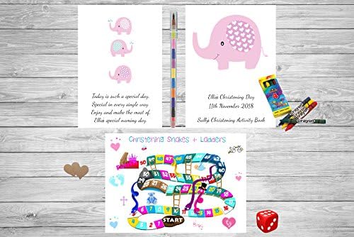 Personalised Childrens Christening Baptism Activity Pack Book Favour Cute Girls &amp; Boys CB9