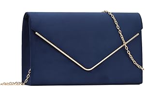 EVEOUT Damen Partyhandtasche Samt Abendhandtasche mit Schulterriemen, 24 x 14 x 5 cm, Blau, Luxuriös und elegant