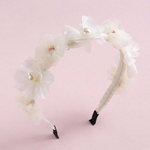 Blumenmädchen-Kopfschmuck Mit Perlen & Blüten – Goldfarbenes Stirnband Für Hochzeit, Erstkommunion & Feiern