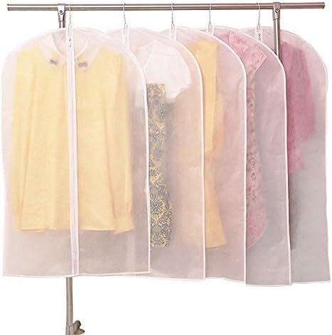 Ferryman 60*100cm PEVA Eco-Friendly Transparent Suit Dress Garment Clothes Cover Clothes Bags with Long Zipper for Place Clothes (Pack of 10)