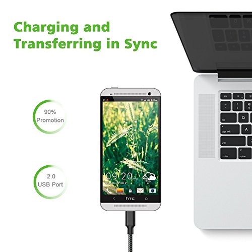  Pack de 4 C  ble Micro USB 1M 2M 2M 3M Cordking   C  ble Chargeur USB Micro USB Samsung de Cordon Nylon Tress   Connecteur en Aluminium pour Samsung 