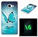 Produktbild Soft TPU Handyhülle [Glanz nachts] ISENPENK Für Samsung Galaxy A3(2016)/A3(2016) Duos/A310 Hülle Silikon Tiere Muster Ultra Slim Schutzhülle Wasserdicht Stoßfest Tasche Case Back Cover [Blau Butterfly Schmetterling]