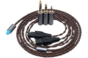 Janjunsi Kabel Zastępczy Ulepszony Przewód Audio Kompatybilny z Sennheiser HD580/HD650/HD660/HD600S/HD414/HD25 Słuchawki - 3 w 1 z Wtyczką 2.5mm/3.5mm/4.4mm