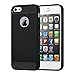 Produktbild Cadorabo Hülle für Apple iPhone 5 / iPhone 5S / iPhone SE - Hülle in BRUSHED SCHWARZ – Handyhülle aus TPU Silikon in Edelstahl-Karbonfaser Optik - Silikonhülle Schutzhülle Ultra Slim Soft Back Cover Case Bumper