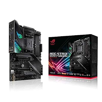 ASUS Carte Mère Gaming ROG Strix X570-F Gaming AMD AM4 Ryzen 3000 (14 power stages PCIe 4.0 M.2 DDR4 Intel LAN HDMI DP SLI CFX SATA USB 3.2 Gen 2 Type-A Type-C Aura Sync RGB lighting ATX)
