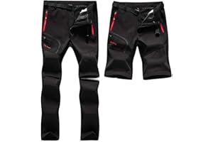 SANMIO Herren Wanderhose Zip Off Atmungsaktiv Wasserdicht Softshellhose Outdoor Funktionshose Trekkinghose Entfernbar Schnell Trockend (mit Gürtel)
