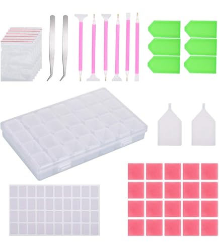 Kit Diamond Painting Completo - 10 Accessori Con Penna, Teste Di Ricambio, Vassoio E Argilla, Per Fai Da Te - Foto 9