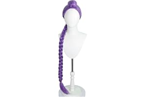 XUANHEY Rumi Cosplay peluca de pelo largo morado Anime Hunter Halloween Carnaval Juego de rol Fiesta Disfraz Pelucas Accesorios Mujer (Violeta, Talla única)