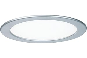 ‎PAULMANN Paulmann 92072 LED Einbaupanel rund Deckenleuchte 18W Licht 4000K Neutralweiß LED Panel Chrom matt IP44 spritzwassergeschützt inklusive Leuchtmittel