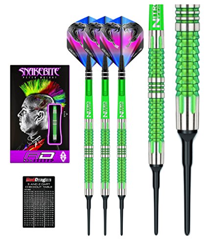 RED DRAGONPeter Wright Snakebite Mamba 2 Soft-Tip 20, 22g - Tungsten Steel Darts with Flights and Stems