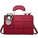 Produktbild MLpus Rote Messenger Bag Damen Tasche Boston Tasche Crossbody Umhängetasche Damen Leder Tote (Farbe : Red)