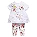 BOBORA Baby Girl Vaenait Bunny 2Pcs T-shirt Tops + Floral Leggings Outfit