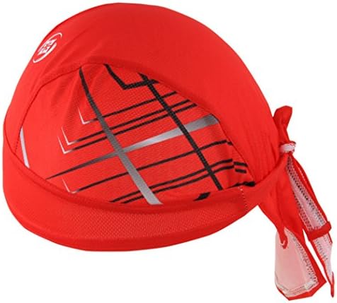 VENI MASEE Bandana Cycling Headscarf Sweat Proof Cycling Skull Cap Unisex Sun UV Protection Pirate Cap (blue/red)