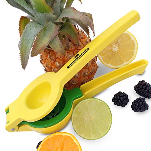 Zitronenpresse | Limettenpresse | Orangenpresse | Manuelle Zitruspresse aus Aluminium | Handpresse gelb grün - 8