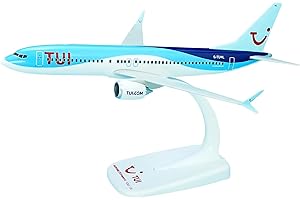AeroClix TUI Boeing 737 Max 8 'Malta' Modèle d'avion à l'échelle 1/200 pour affichage avec support, modèle d'avion à pousser ensemble pour collectionneurs, longueur 21 cm