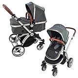 FLEXIBILITÄT: Der 2 in 1 Kinderwagen kann mit der Liegewanne verwendet werden, mit wenigen Handgriffen kann er zum Buggy umgebaut werden.