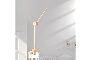 Quxvena Baby Mobile Halterung Wickeltisch, Mobile Halterung Holz Babybett | Drehbare Einstellbare Anti-Rutsch-Befestigung Klammer für stabile Mobile Hanger (nur Arm)