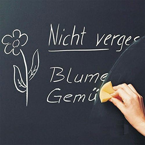 Blackboard Chalkboard Wall Sticker 45 x 200 Centimeter, Removable Waterproof Black Wall Paper Decal with 5 Free Chalk for School Home Office