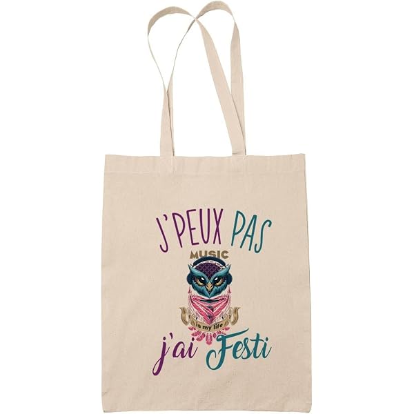 Tote Bag 'Je Peux Pas J'ai Théâtre' - Sac Caban Coton Noir Idée Cadeau Humour