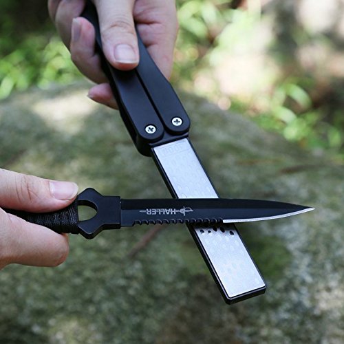 Goodia Folding Diamond Sharpeners for outdoor camping,sharpening stone/Pocket Knife Sharpener/Diamond Combo Fin/Fast & Easy Pull Thru Design. - 4