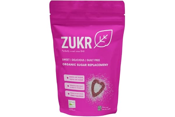 ZUKR 100 % ekologisk naturlig erytritol 500 g NOLL-kalori, granulerat sockerersättning. 0 aktiva kolhydrater, 0 GI KETO, vegansk växtbaserad, naturligt sötningsmedel, paleo, för bakning och varma drycker, husdjurssäker.