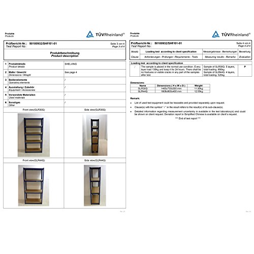 Songmics Lagerregal 150 x 75 x 30 cm pulverbeschichtet glatte Oberfläche Belastbarkeit max. 650 kg GLR30Q - 7