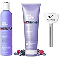 Milk Shake Silver Shine Shampoo And Conditioner 300ml And 250ml for Blond and Grey Hair Purple Toner Anti-yellow Care Shampoo with Purple Pigments With Multi-Range Tube Squeezer
