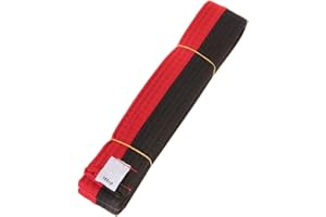 LLLucky Professional Taekwondo Belt Karate Judo Double Wrap Martial Arts Stripe Sports Belt 1.8m/2.8m Red black belt