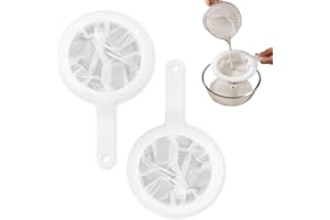 PRETWAD Colino fine, 1 filtro fine con manico 400 rete, filtro per capelli da cucina, filtro a rete ultra fine per Food Fine Sieve,Kitchen Sieve Filter Strainer for Milk, Juice, Wine,Soy Milk