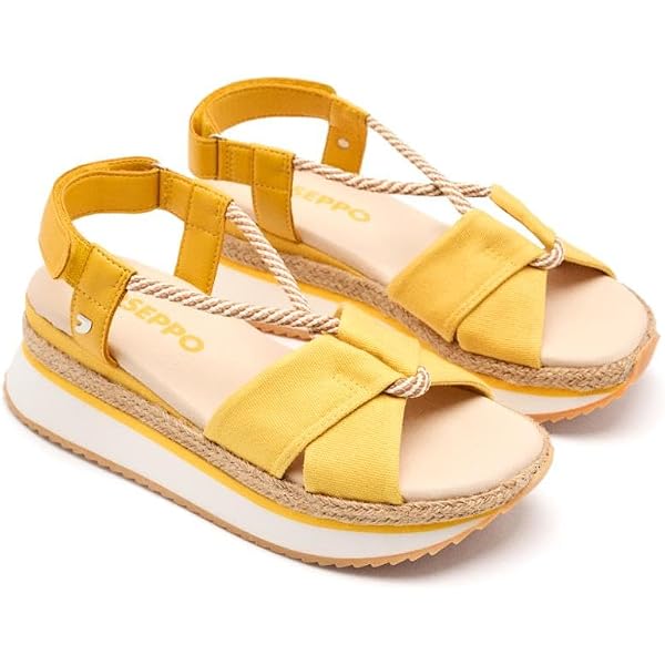 GIOSEPPO Damen Benay Sportsandale – Beige, EVA-Keil, Recyceltes Polyester (Keilabsatz)