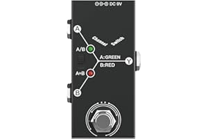Laroal Effect Pedal Guitar Multi Effect Pedal Box Line Selector Ab Switch Mini Guitar Effect Pedal Two-Way Transmission Metal Case Non-Slip Support A/B Or A And B Mode
