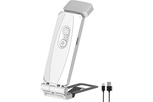 JIEYUCHU Luz de Lectura, Lampara de Lectura con Pinzas, LED Luz Lectura Libros Cama USB Recargable, 3 Modos de Color y 5 Niveles de Brillo Regulables, Regalo para los Amantes del Libro (Blanco)