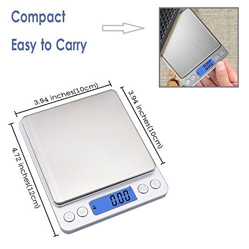 Ewolee Feinwaage Küchenwaage 500g*0.01g Digitalwaage Briefwaage Tara Funktion - 4