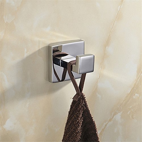 Aothpher 304 Edelstahl verchromt Handtuchhaken, Modern Chrom Handtuch Robe Luxus Quadrat Badezimmer Zubehör … - 2