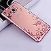 Produktbild Für Samsung Galaxy S8 Hülle,Samsung Galaxy S8 Silicone Hülle [Kristallklar Durchsichtig],RIKINEY Überzug Rose Gold Klar Silikon Strass Bling Glitzer Shiny Bumper Case Soft Gel Schutzhülle Pink Blumen Schmetterling Muster Diamant Strass Rahmen Weich TPU Handy Tasche Kristall Transparent Silicone Rückseite Durchsichtig Hülle Etui Cover für Samsung Galaxy S8, Rose Gold Rosa Blumen