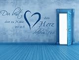 Wandtattoo 68137-58×29 cm, Zitate ~ Du bist dort zu Hause wo sich dein Herz daheim fühlt ~ Wandaufkleber Aufkleber für die Wand, Tapetensticker aus Markenfolie, 32 Farben wählbar - 2