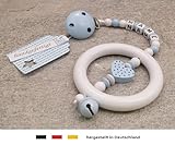Baby Kinderwagen Anhänger mit NAMEN | Kinderwagenkette mit Wunschnamen - Jungen Motiv Herz in blau