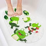 Badewannenmatte Badewanneneinlage Baby Wanneneinlage BliGli Frosch Suckers Kunststoff Antirutschmatte Schönen Optik Anti-Rutsch Badematte Karikatur Entwurf Massage Dusche Badematte mit Saugnäpfen (Frog)