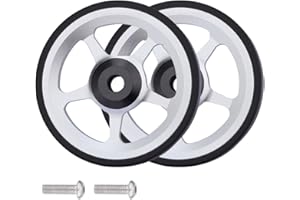SGXBOS Lot de 2 roues de vélo pliantes de 60 mm pour Brompton Easywheel en alliage d'aluminium (argent)