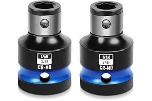 ZOZOA 3/8-Zoll Vierkantantrieb auf 1/4-Zoll Bit Sechskant-Stecknuss-Adapter, Schlagschrauber Bit Adapter, für Impact Wrench, CR-MO Stahl