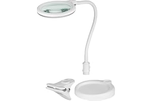 goobay 60359 LED lampa z lupą – lampa z lupą ze stojakiem – lupa stojąca – pobór mocy 6 W – temperatura barwowa 6200 K – strumień świetlny 480 lm, biała