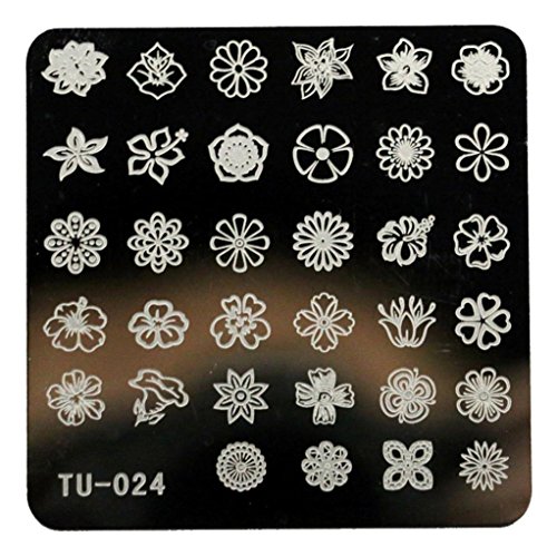 Tonsee Nail Art Image Pattern Stamp Stamping Polish Plates Manicure DIY Template, 6cm*6cm (TU-024)