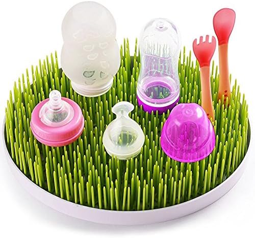Aideal BPA-Free Baby Bottle Drying Rack, Baby Soothers and Accessories Drainer Mat Grass Countertop